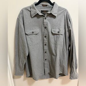 Weatherproof 100% Cotton Grey Chamois Shirt Mens Large